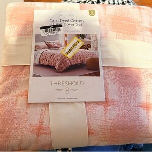 Threshold Pink Yarn-Dyed Cotton Duvet Cover Set